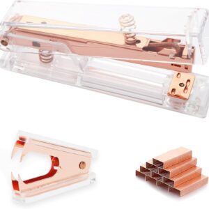 Rose Gold Acrylic Stapler 25-Sheet with Remover