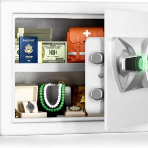 White Biometric Office Safe Fingerprint Lock