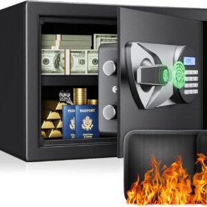 Black Wall-Mount Biometric Office Safe Fingerprint